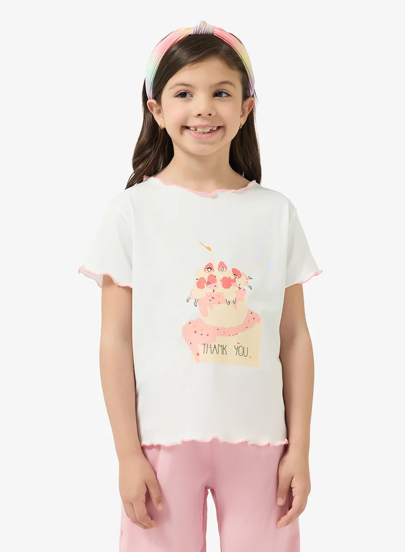 Pinata  Cute Cupcake Tshirt and Capri Set for Women | Best Price UAE